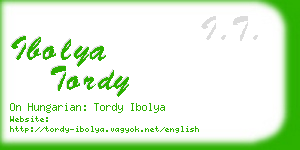 ibolya tordy business card